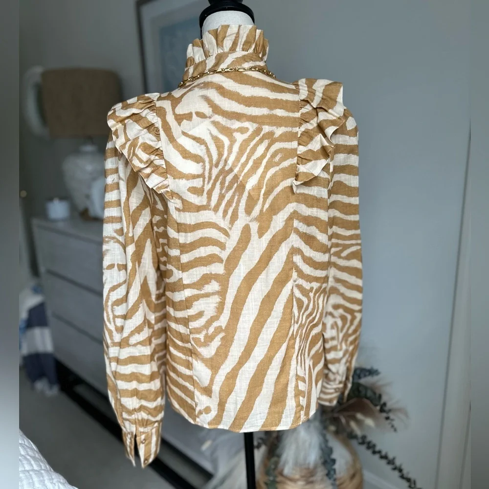 NWT | Sézane Jane Shirt in Zebra Print - Picture 6 of 12
